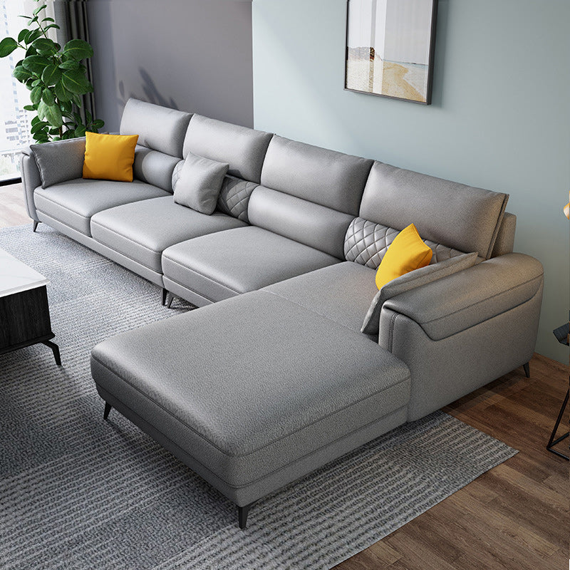 Faux leather Sectional Modern Stain-Resistant 4-Seater Sectional