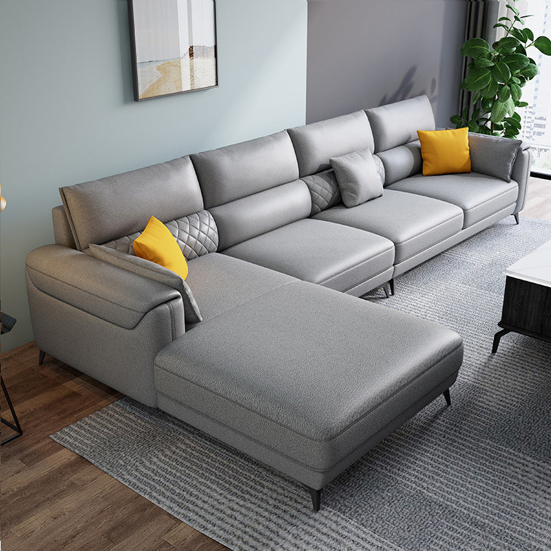 Faux leather Sectional Modern Stain-Resistant 4-Seater Sectional