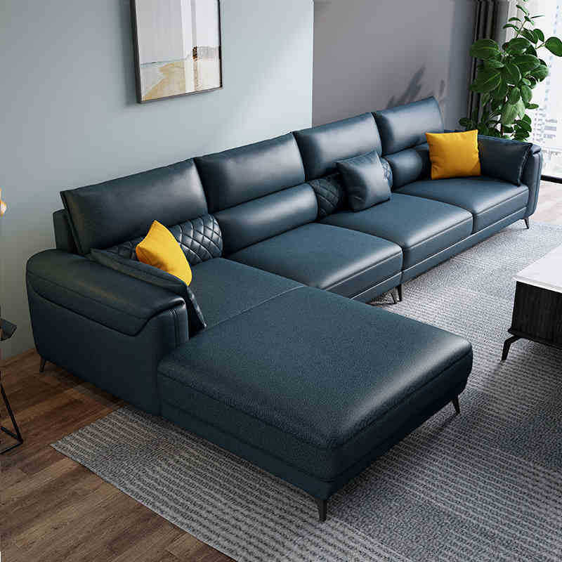 Faux leather Sectional Modern Stain-Resistant 4-Seater Sectional