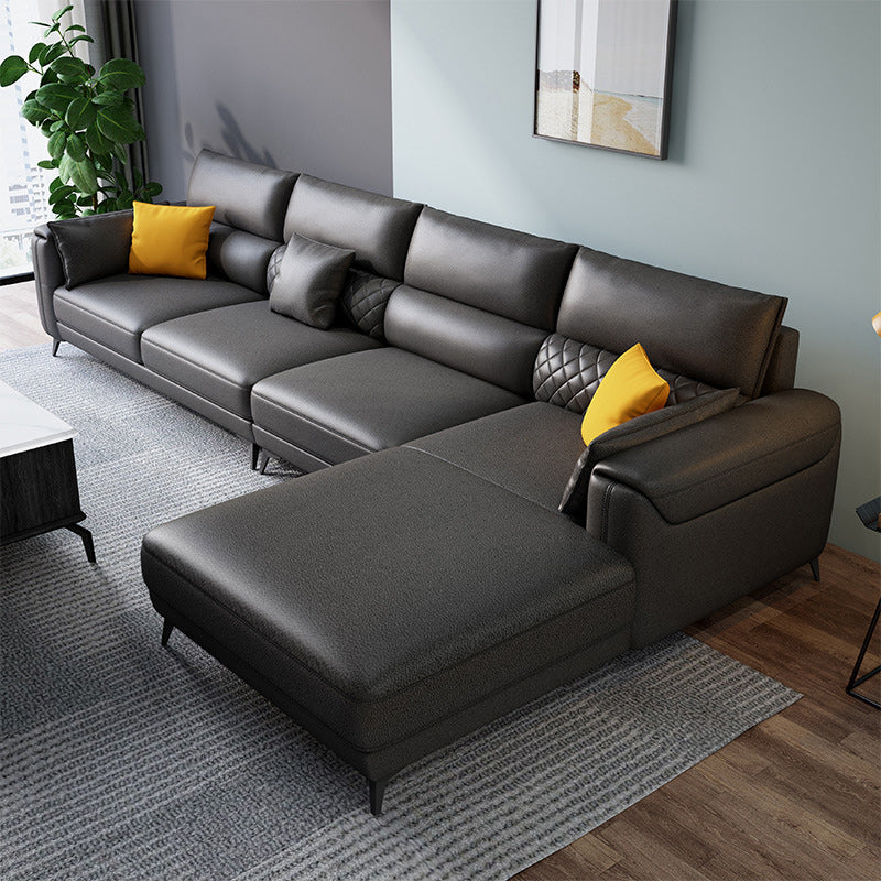 Faux leather Sectional Modern Stain-Resistant 4-Seater Sectional