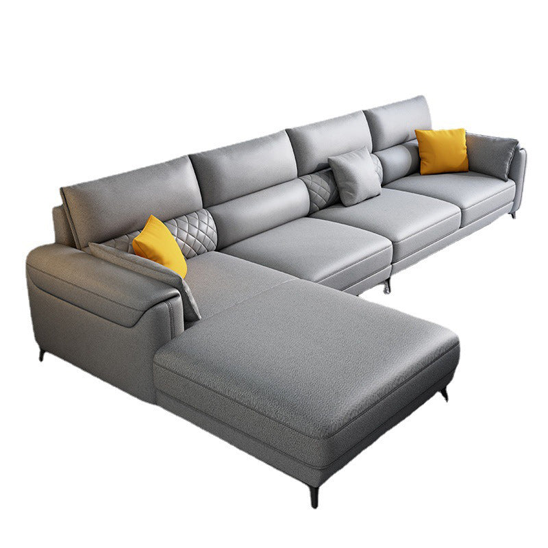 Faux leather Sectional Modern Stain-Resistant 4-Seater Sectional