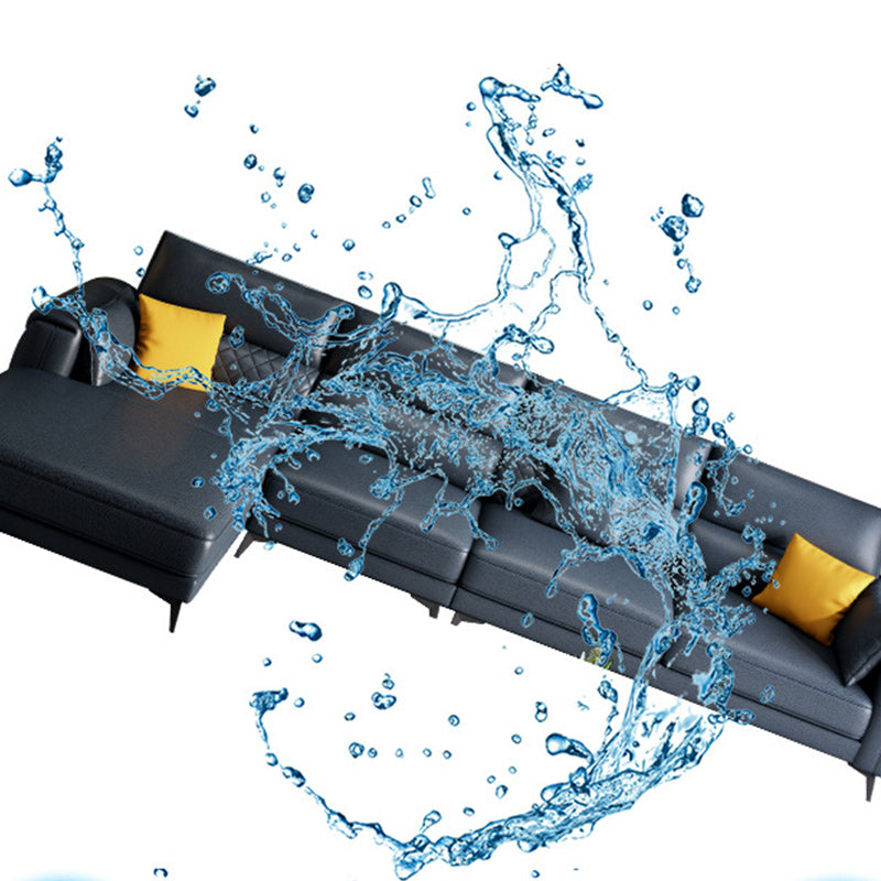 Faux leather Sectional Modern Stain-Resistant 4-Seater Sectional