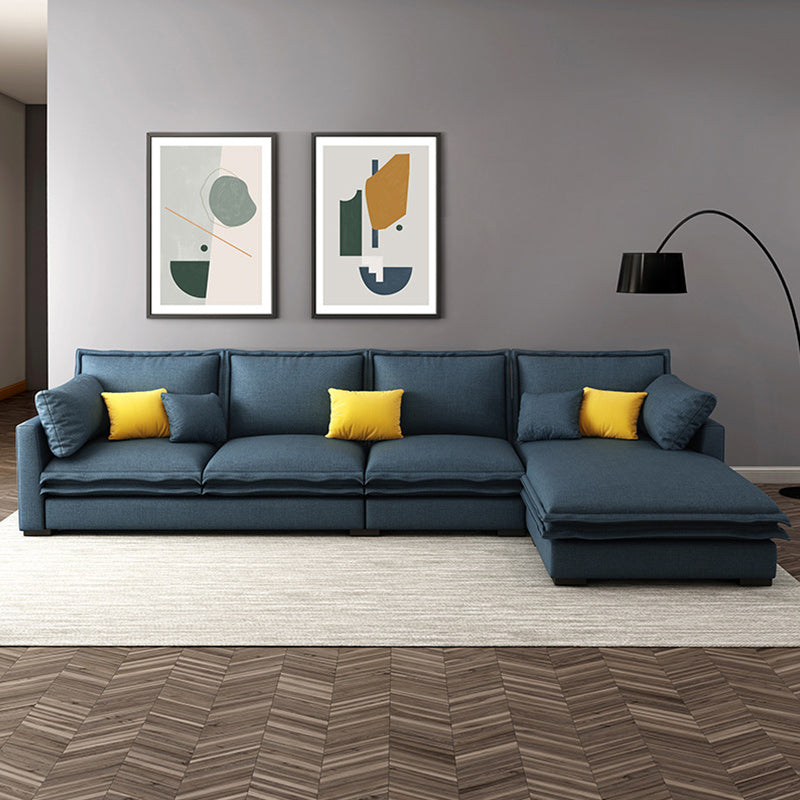 Pillowed Back Cushions Sectionals with Square Arm,127.95" L for Living Room