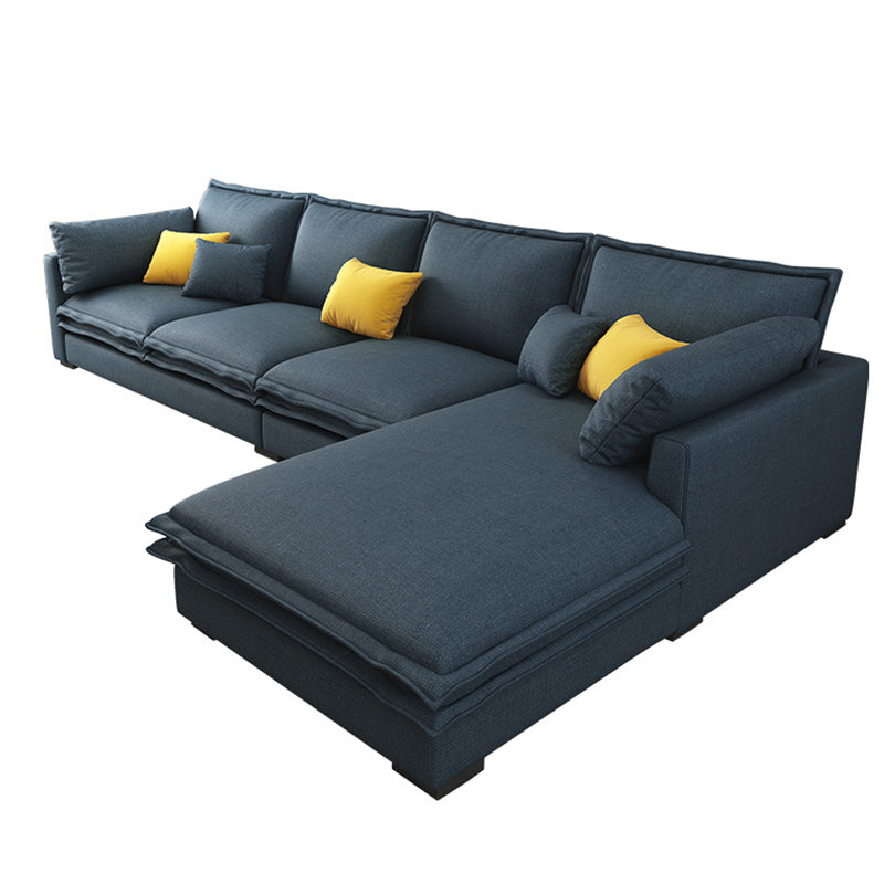 Pillowed Back Cushions Sectionals with Square Arm,127.95" L for Living Room