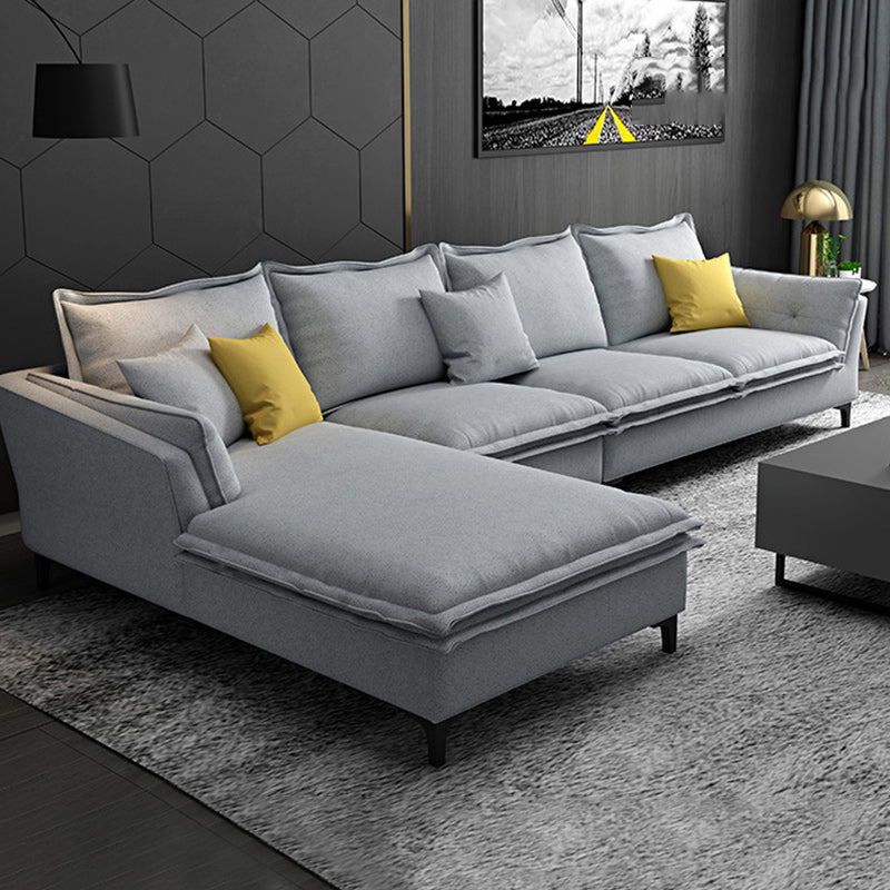 126.38-inch. Pillow Top-arm Faux Leather Sectionals with Pillowed Back Cushions