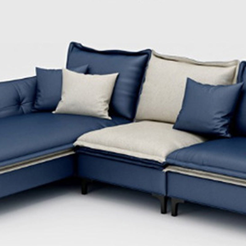 126.38-inch. Pillow Top-arm Faux Leather Sectionals with Pillowed Back Cushions