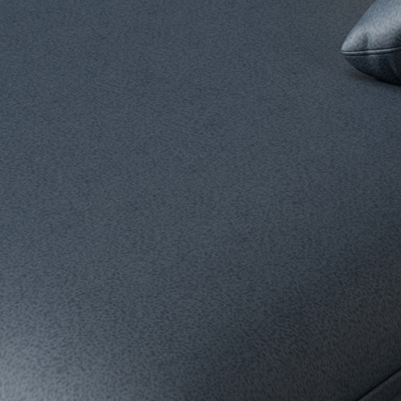 Contemporary Sectional with Pillow Top Arm Faux Leather Sectional in Blue