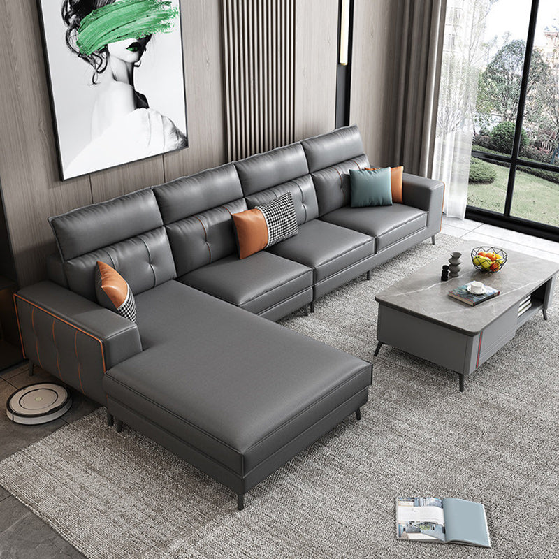4-Cushion Sectionals,135.8' L x 68.90" W,Faux Leather Sectional Sofa for Living Room