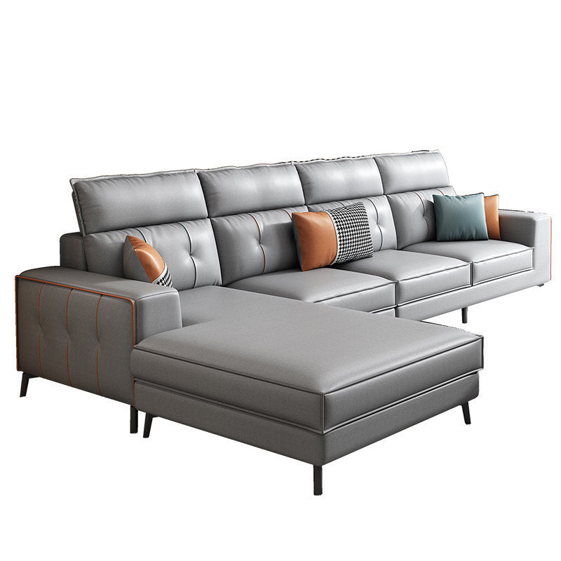 4-Cushion Sectionals,135.8' L x 68.90" W,Faux Leather Sectional Sofa for Living Room