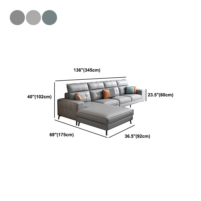 4-Cushion Sectionals,135.8' L x 68.90" W,Faux Leather Sectional Sofa for Living Room