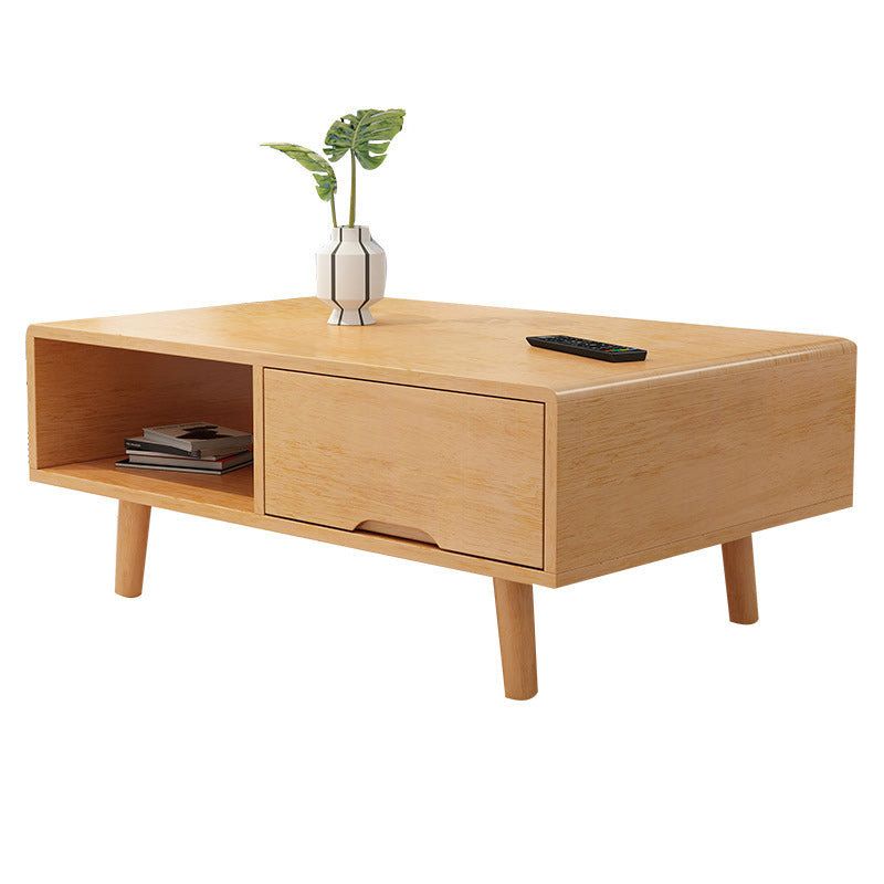 Scandinavian Solid Wood Coffee Table with 4 Legs Coffee Cocktail Table
