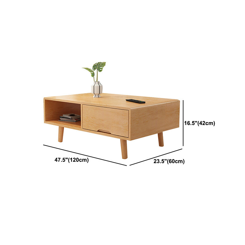 Scandinavian Solid Wood Coffee Table with 4 Legs Coffee Cocktail Table