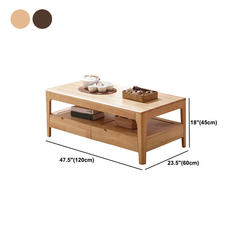 Scandinavian Solid Wood Coffee Table with 4 Legs Coffee Cocktail Table
