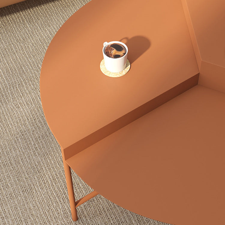 Mid-Century Modern Iron Cocktail Table with 3 Metal Legs and Round Top