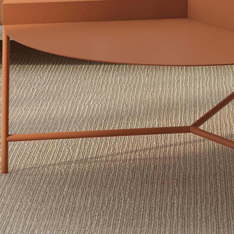 Mid-Century Modern Iron Cocktail Table with 3 Metal Legs and Round Top