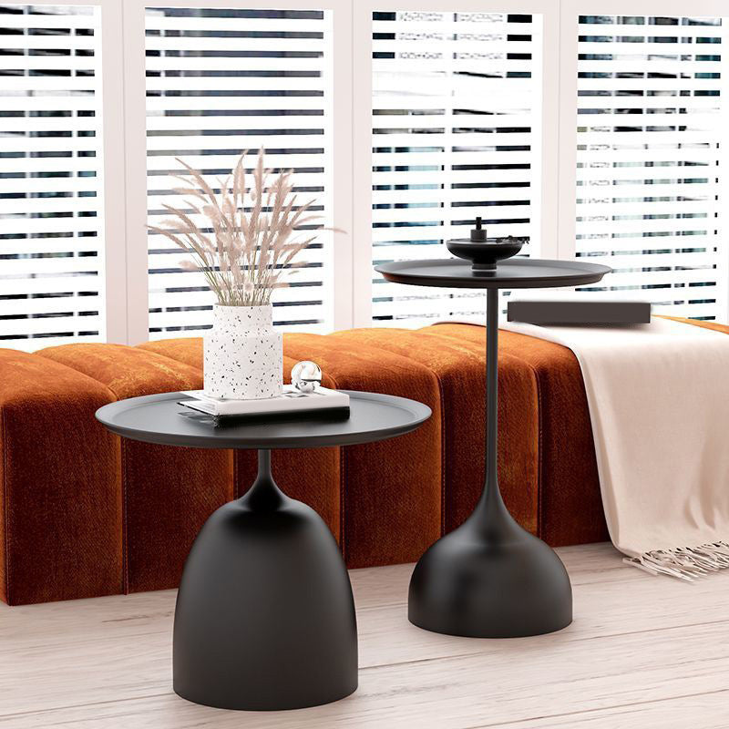 Mid-Century Modern Iron 2 Piece Bunching Tables with Pedestal Base