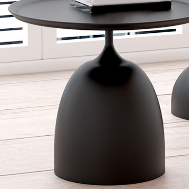 Mid-Century Modern Iron 2 Piece Bunching Tables with Pedestal Base