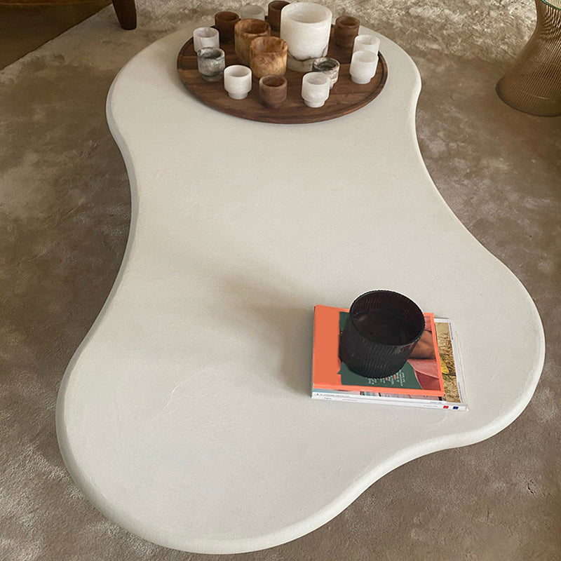 Scandinavian Pedestal Coffee Table Free form Wooden Cocktail Table for Living Room