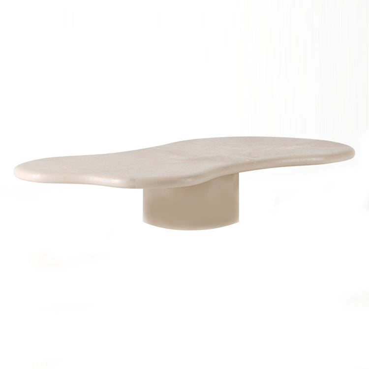 Scandinavian Pedestal Coffee Table Free form Wooden Cocktail Table for Living Room
