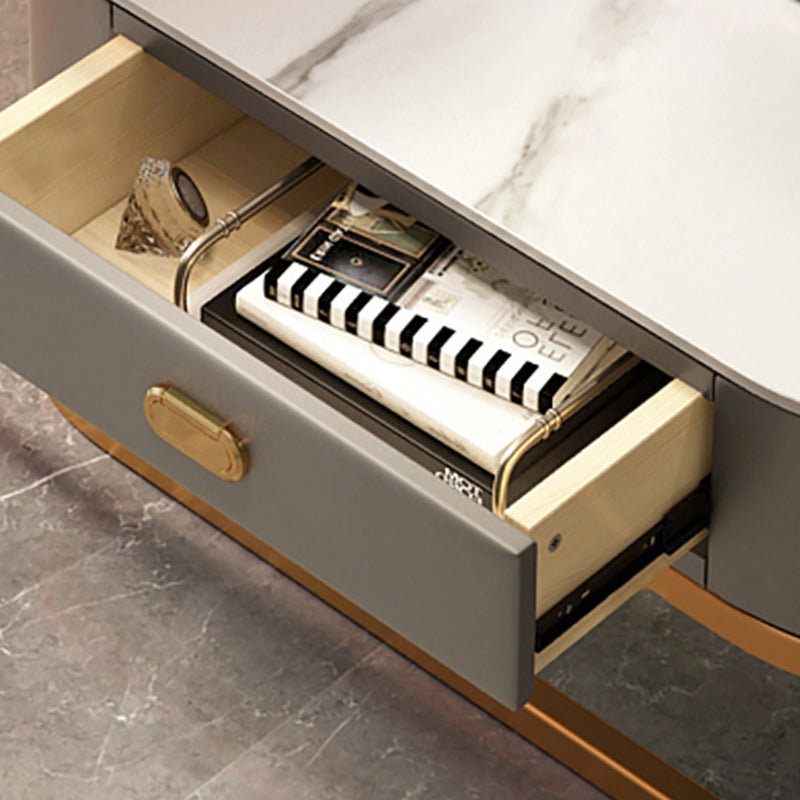 17.72" Tall Glam Style Coffee Cocktail Table Metal Frame 2 Nesting Coffee Table