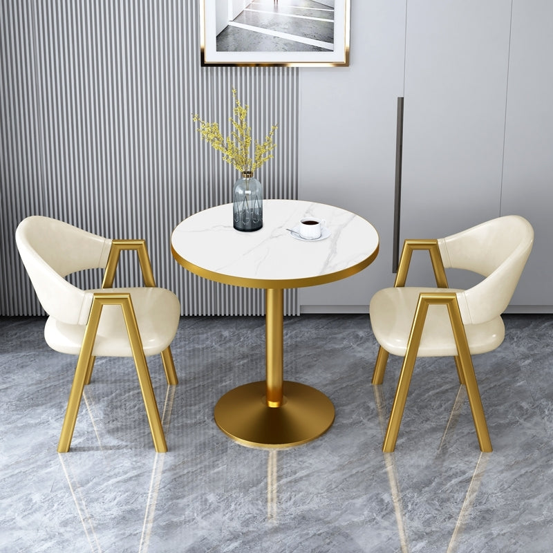 29.53" Tall Glam Style Coffee Cocktail Table Metal Pedestal Coffee Table