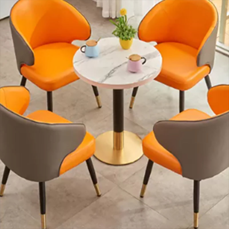 29.53" Tall Glam Style Coffee Cocktail Table Metal Pedestal Coffee Table