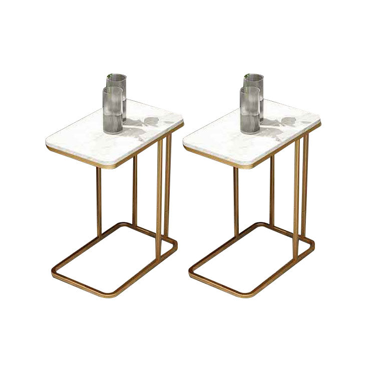 23.83" Tall Contemporary Style Side End Table Metal C Sofa Side Accent Table