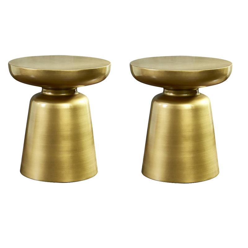Mid-century Modern 16.9" Tall Round Top Side Table Metal Pedestal End Table