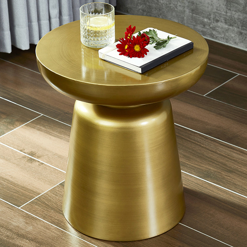 Mid-century Modern 16.9" Tall Round Top Side Table Metal Pedestal End Table