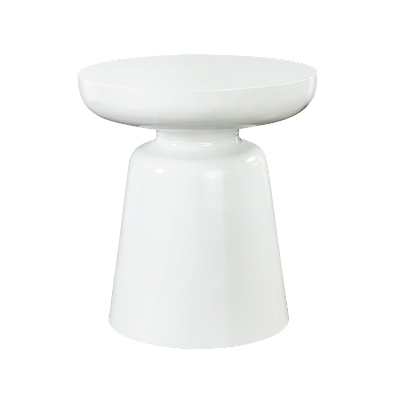 16.9" Tall Metal Round Top Side Table Iron Pedestal End Table