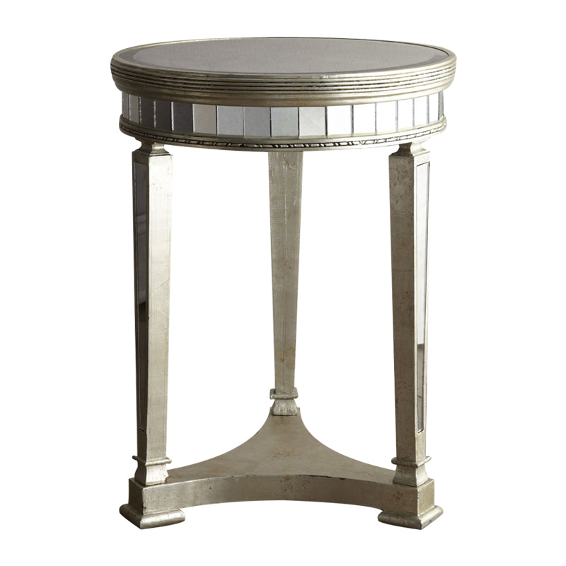 23.6" Tall Round Glass Top Side Table Wood 3 Legs End Table with Shelf