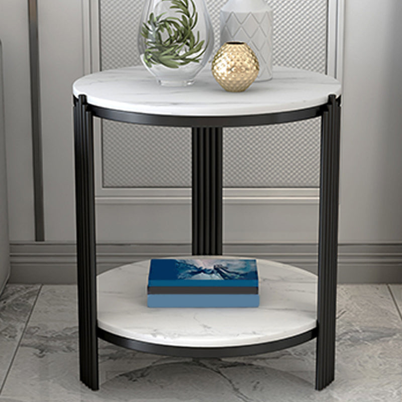 Minimalist Slate Corner Table 3 Legs Side End Table with Storage