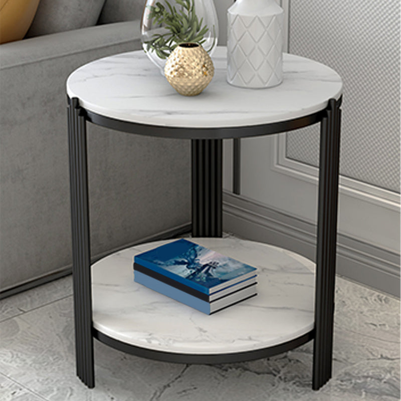 Minimalist Slate Corner Table 3 Legs Side End Table with Storage