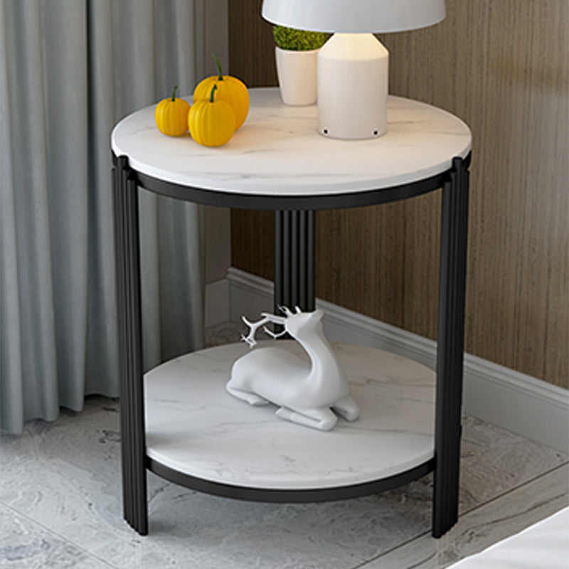 Minimalist Slate Corner Table 3 Legs Side End Table with Storage