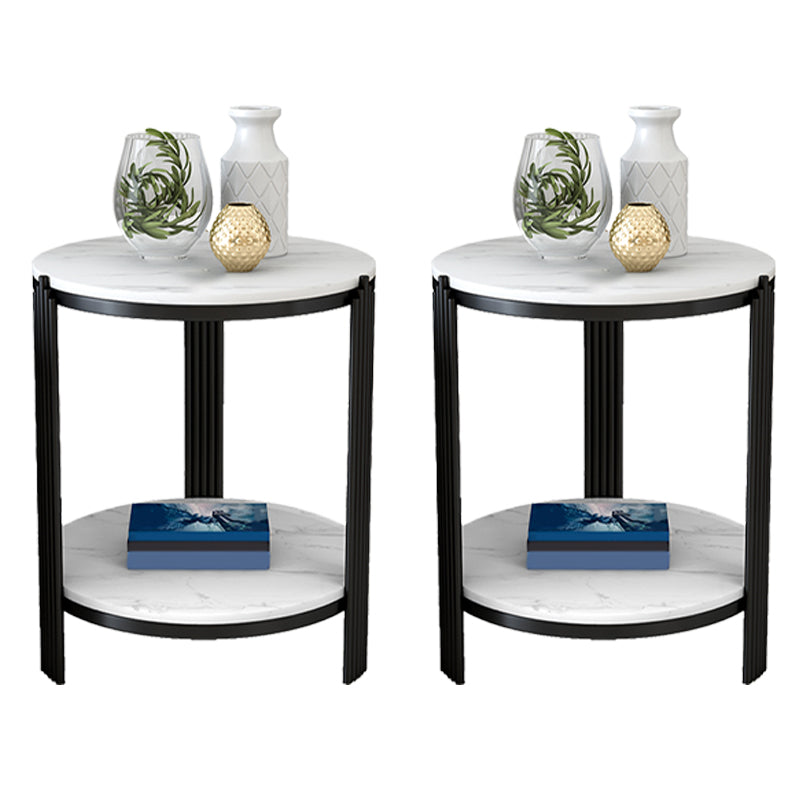 Minimalist Slate Corner Table 3 Legs Side End Table with Storage
