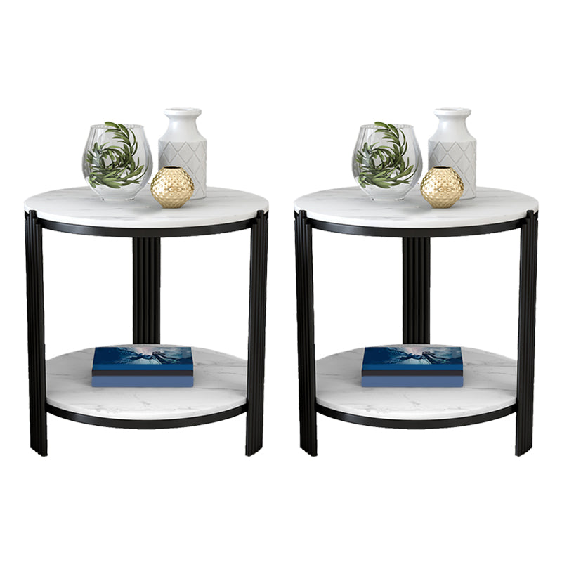 Minimalist Slate Corner Table 3 Legs Side End Table with Storage