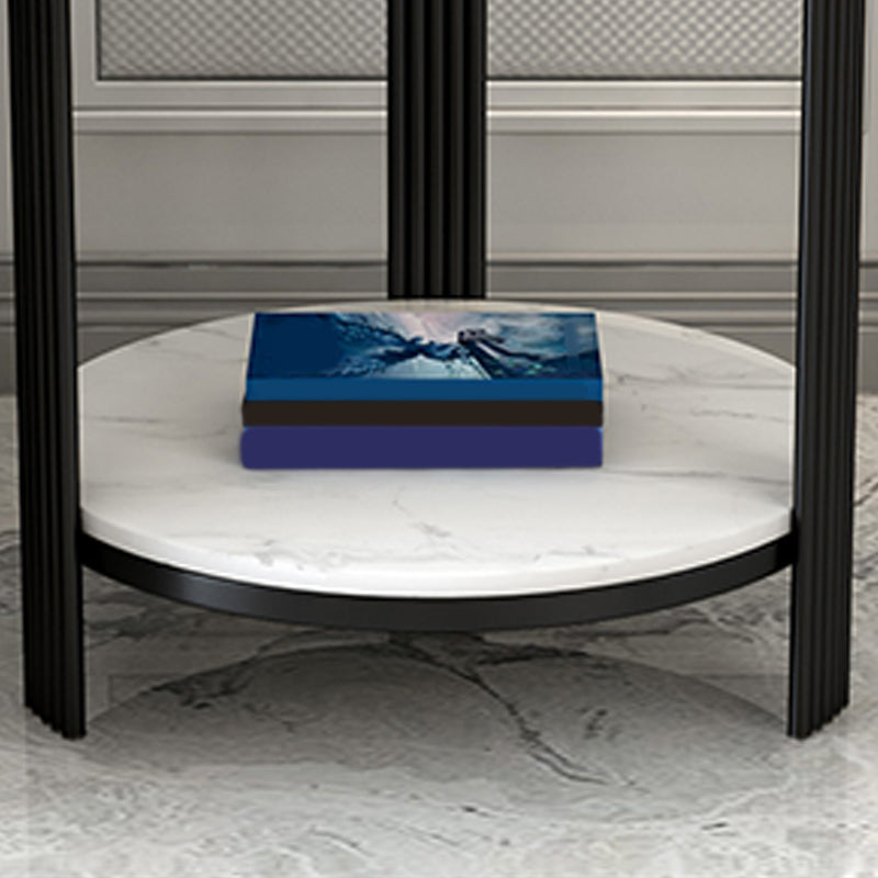 Minimalist Slate Corner Table 3 Legs Side End Table with Storage