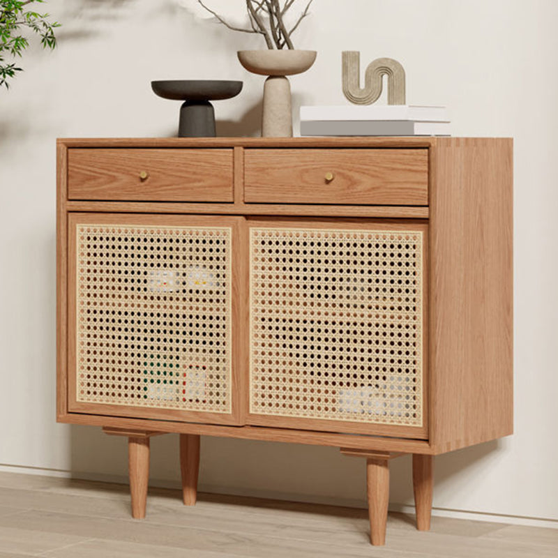 Contemporary 31.5"all Natural Wooden Cabinet, Rectangle Accent Cabinet with Drawers