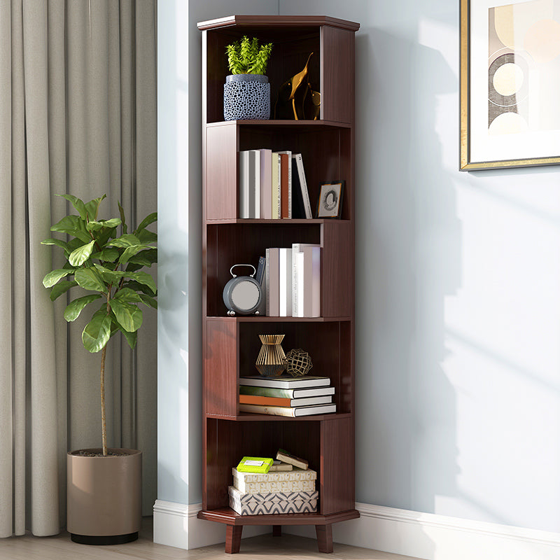 Brown / White Wooden Corner Chest, 15.75" Wide Accent Chest with Shelves