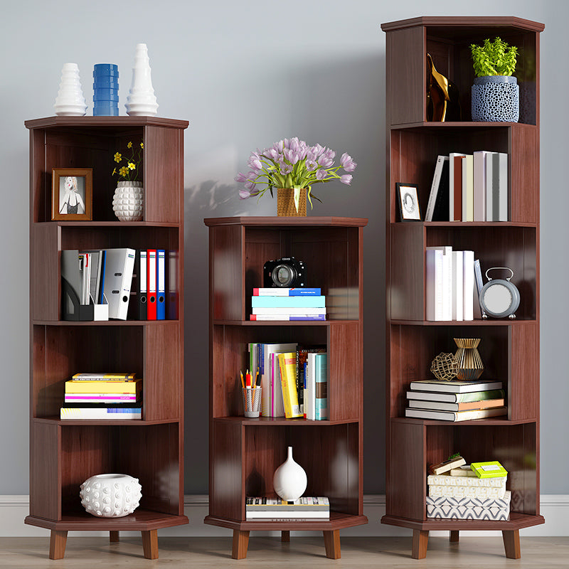 Brown / White Wooden Corner Chest, 15.75" Wide Accent Chest with Shelves