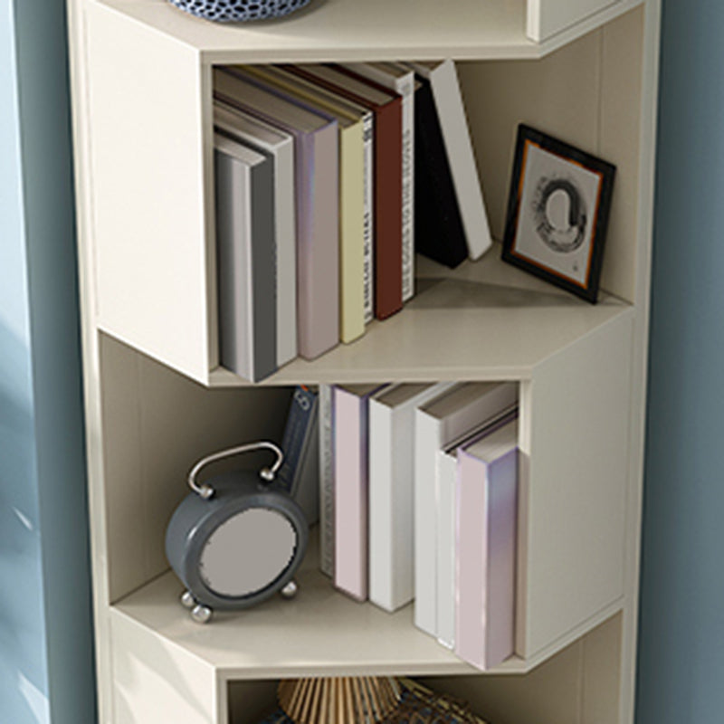 Brown / White Wooden Corner Chest, 15.75" Wide Accent Chest with Shelves