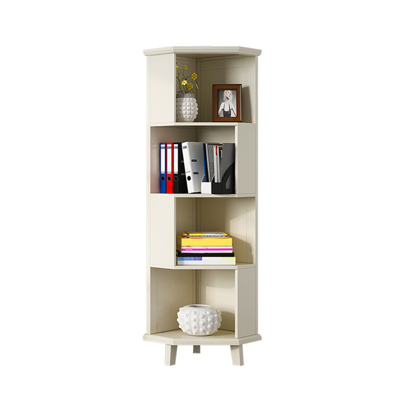 Brown / White Wooden Corner Chest, 15.75" Wide Accent Chest with Shelves