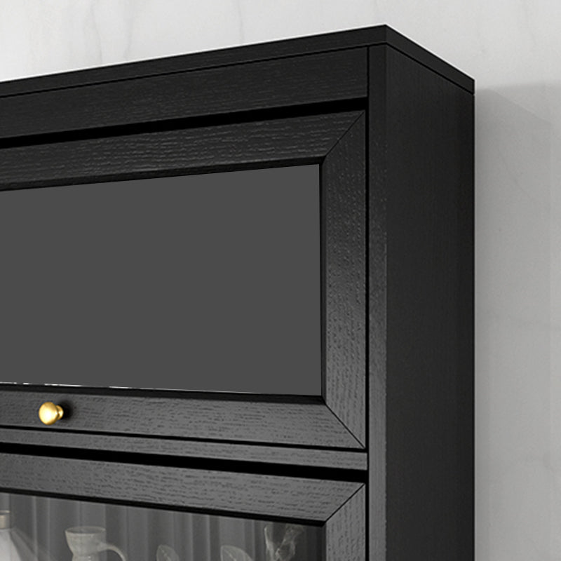 Contemporary 2- Drawer Black Wooden Cabinet, Rectangle Accent Cabinet