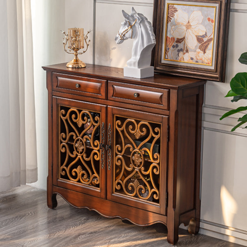 36.02"Tall 1- Door Wooden Cabinet, 2-drawer Rectangle Accent Cabinet