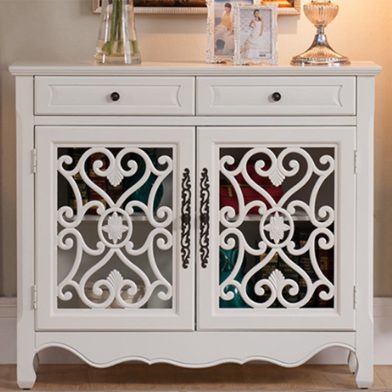 36.02"Tall 1- Door Wooden Cabinet, 2-drawer Rectangle Accent Cabinet