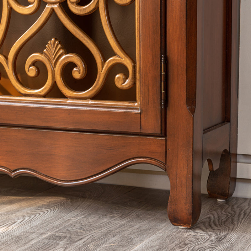 36.02"Tall 1- Door Wooden Cabinet, 2-drawer Rectangle Accent Cabinet