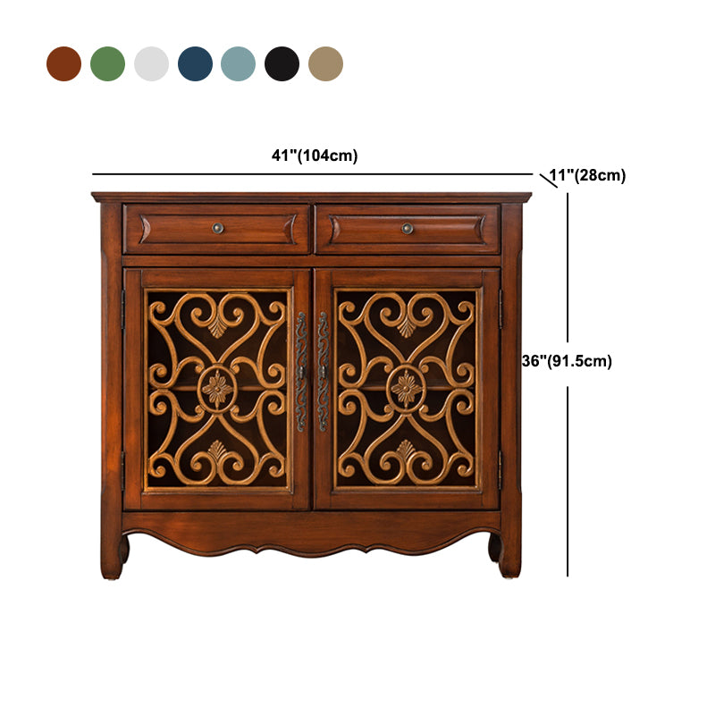36.02"Tall 1- Door Wooden Cabinet, 2-drawer Rectangle Accent Cabinet