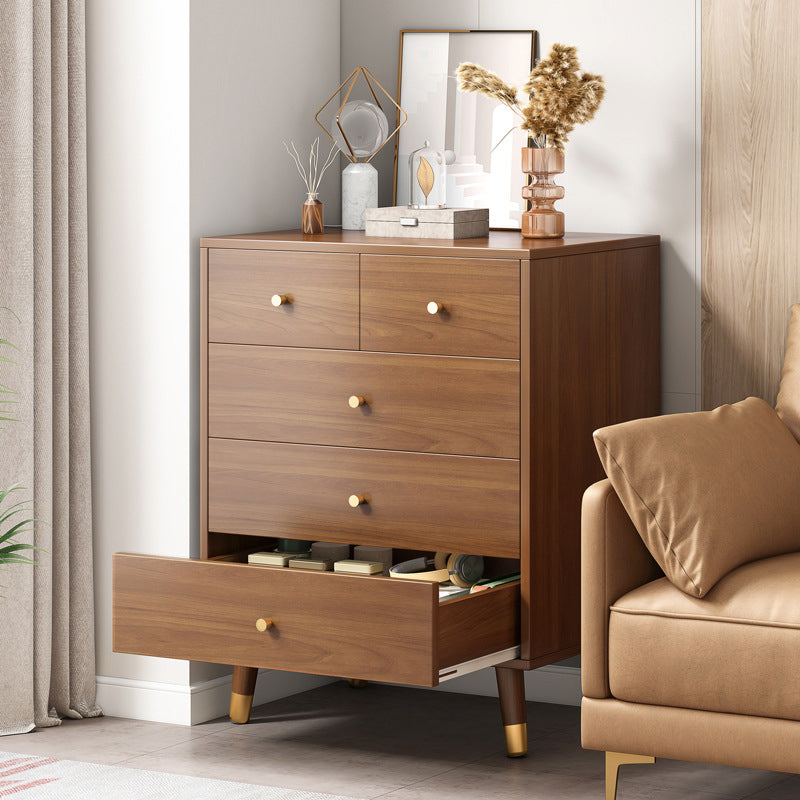 29.52'"/35.43" Tall Brown Wooden Chest, Rectangle Accent Chest with Drawers