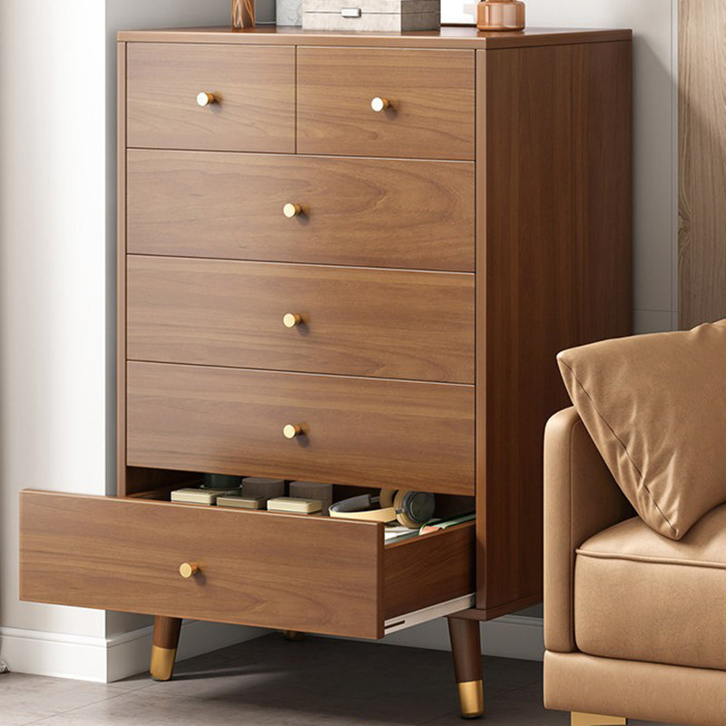 29.52'"/35.43" Tall Brown Wooden Chest, Rectangle Accent Chest with Drawers