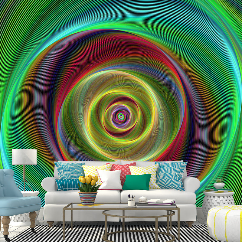 Stain Resistant Wall Mural Illustration Contemporary Geometric Living Room Mural